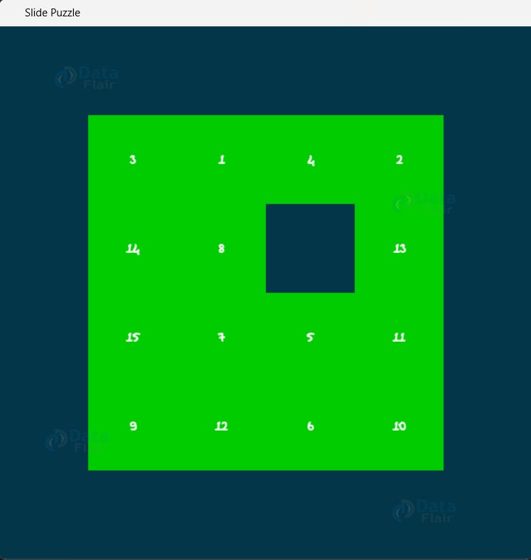 Sliding Puzzle game Output