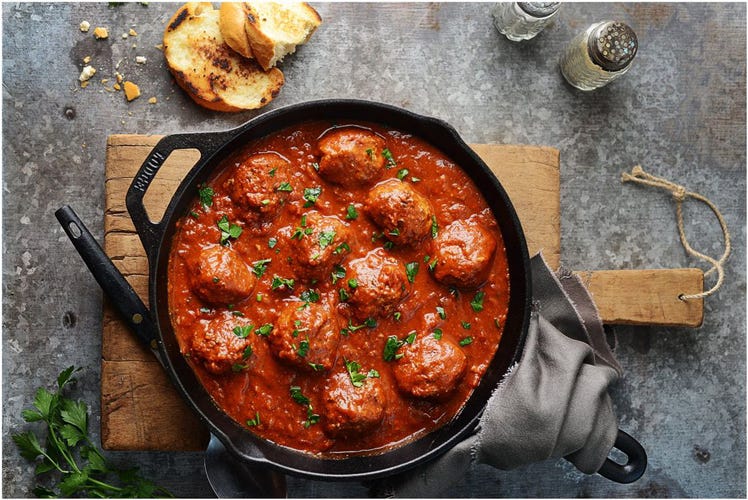 Tabrizian matball in tomato paste sauce