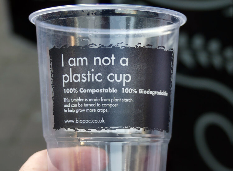 Compostable, sustainable cup made from plant starch