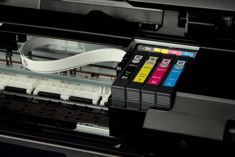 Printer Ink Cartridges Inside the Printer