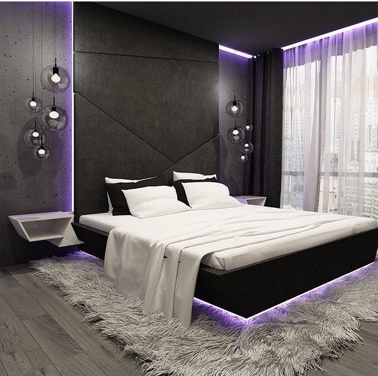 Purple bright spot Bedroom Ideas and Designs