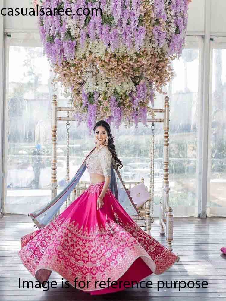 Tapeta Silk With Embroidery Work Lehenga