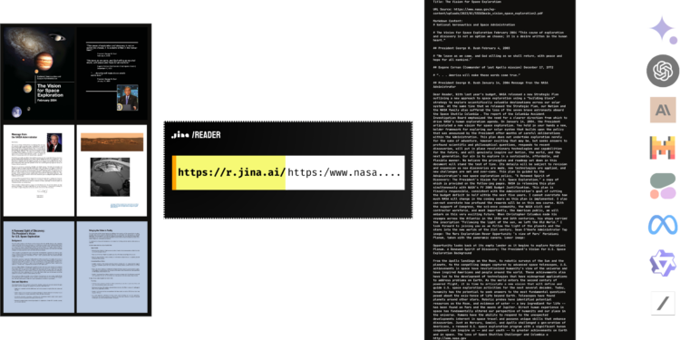 Jina AI Reader tool can read PDF files from any URL and quickly parse them into text