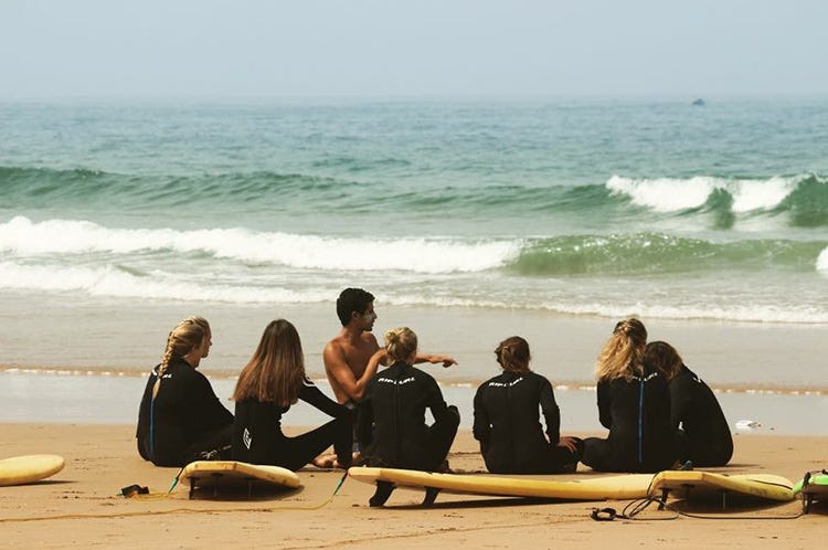learning to surf in morocco