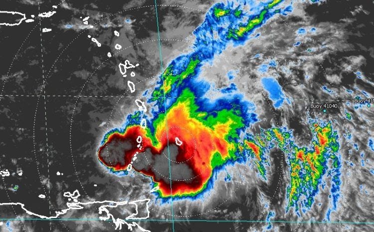 tropical storm kirk radar barbados