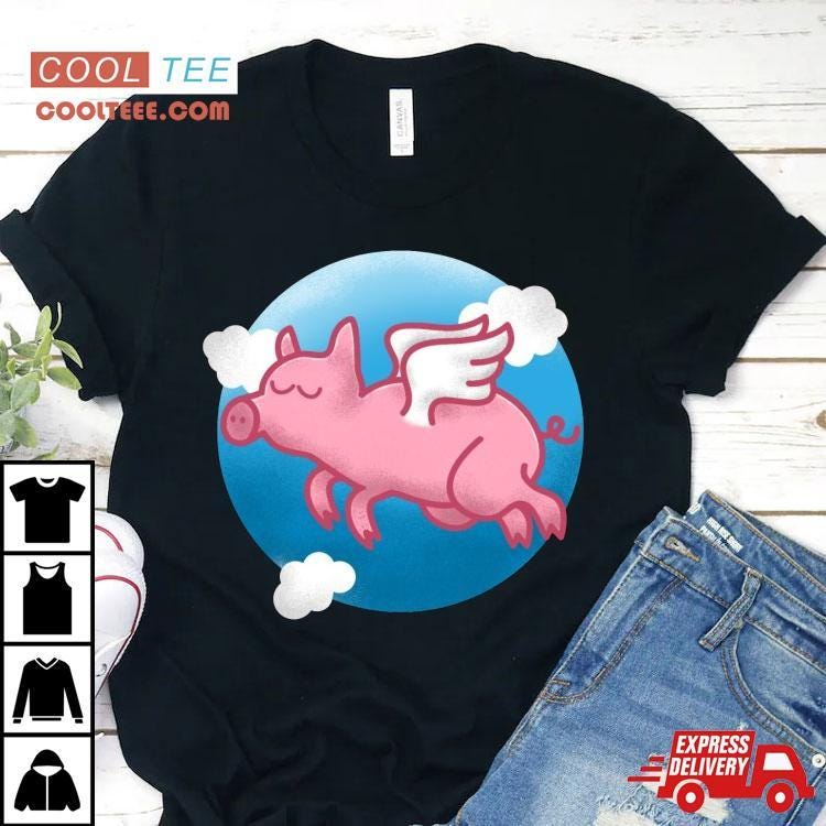 Pink Pig Flying Shirt