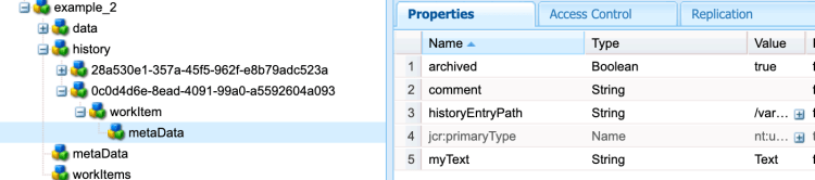 Workflow history metadata