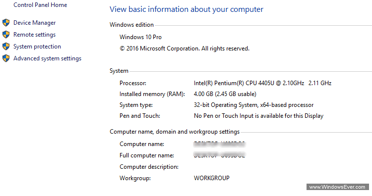 Windows edition info