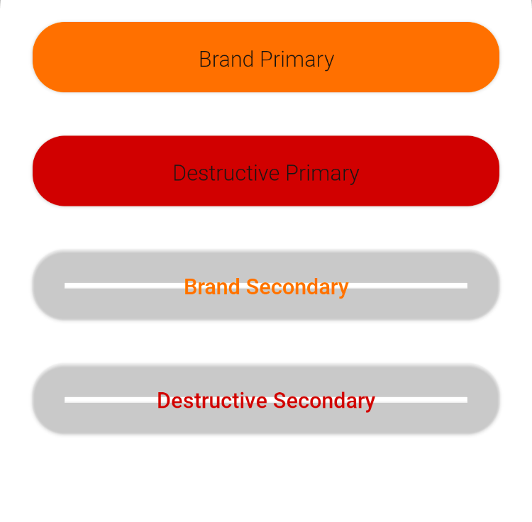 An image showing four buttons implemented in Jetpack compose. The last two buttons are not looking exactly like what we expect