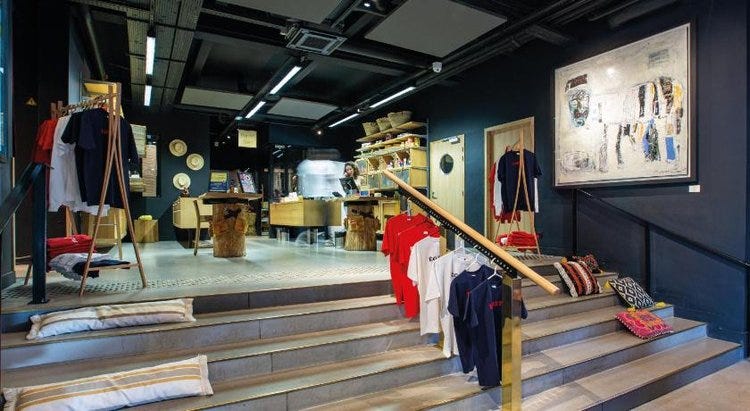 Sweden Arena’s Fan & Apparel shop at the MOB Hotel for the Paris 2024 Sweden House