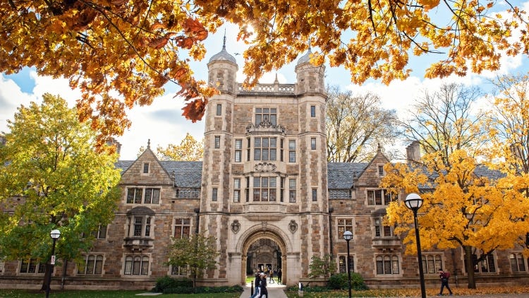 Image of University of Michigan Law Quad in Fall