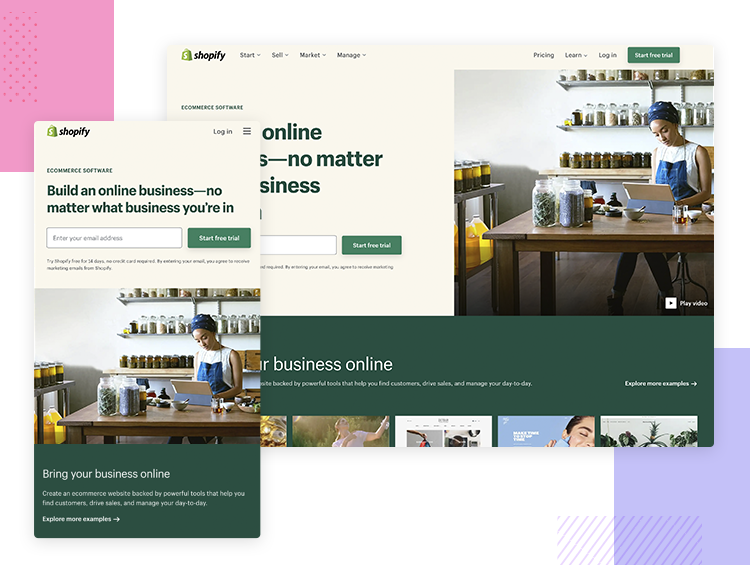 Resonsive website examples — Shopify