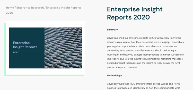 Cavell Enterprise Insight Report