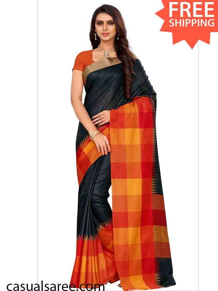 Flattering tussar silk saree