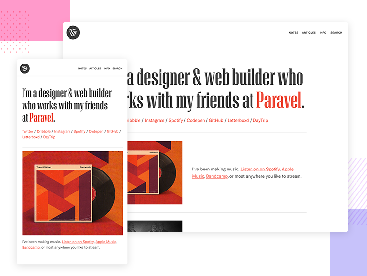 Resonsive website examples — Paravel