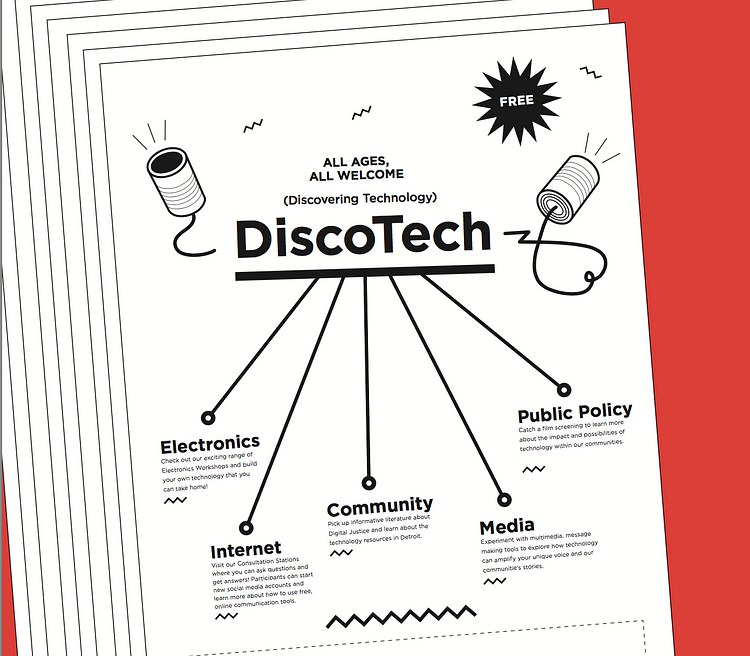 DiscoTech Flyer from the Detroit Digital Justice Coalition