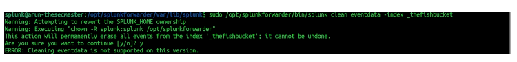 Run this command to clear index _thefishbucket