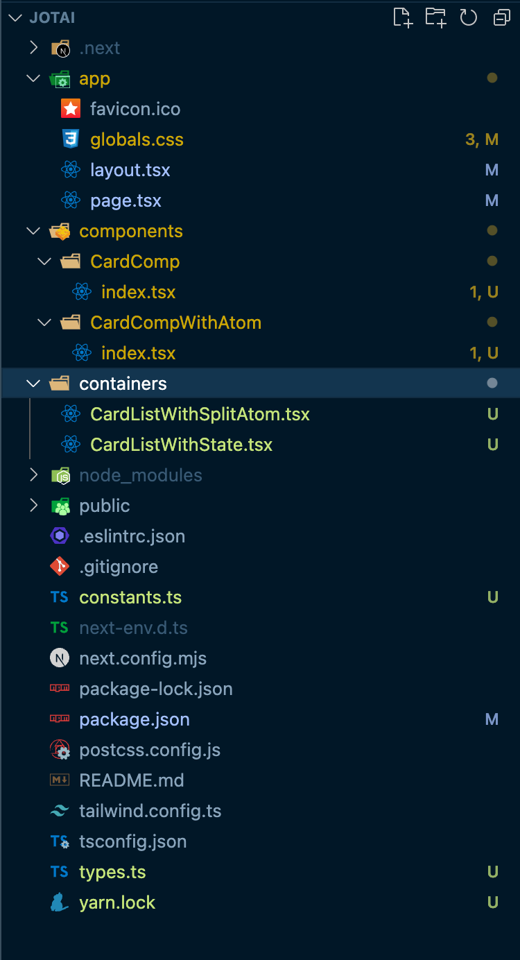 Folder structure for this demonstration