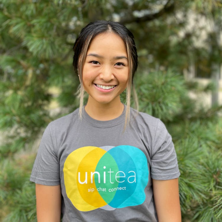 A volunteer with Unitea, the UAlberta service.