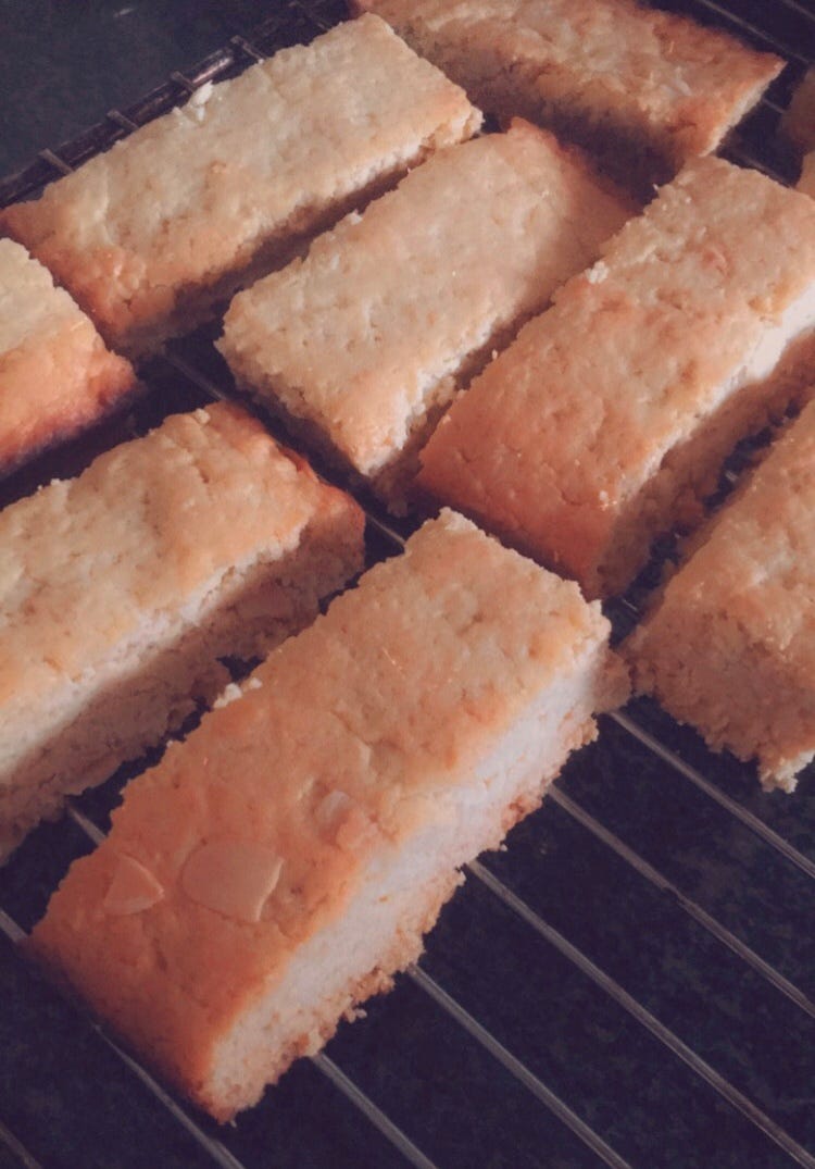 Buttermilk rusks cooling on a wire rack