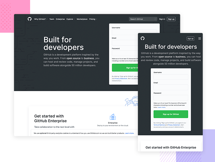 Resonsive website examples — GitHub