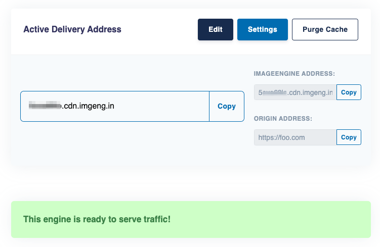 ImageEngine Signup — Get Delivery Address