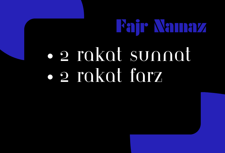 Fajr Namaz Rakat in White Text Chart