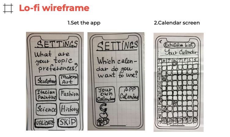 Lo-fi wireframe