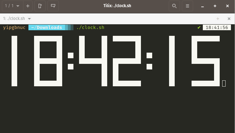 Simple Console Clock in Shell