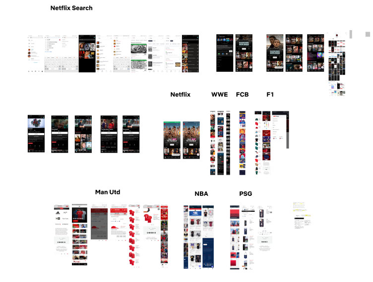 Research images from various apps