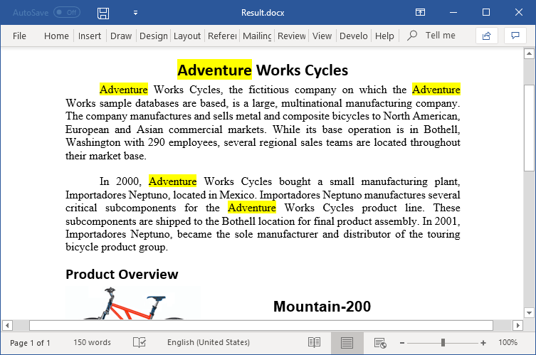 Find text and highlight it