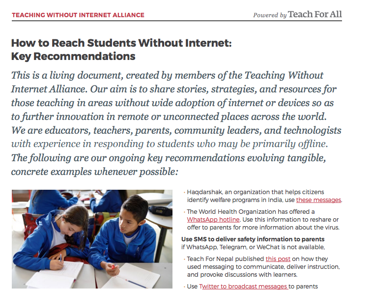 Thumbnail of “How to Reach Students Without Internet” document