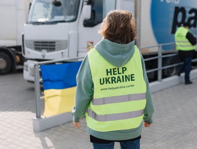 A volunteer at the Help Ukraine Center in Poland