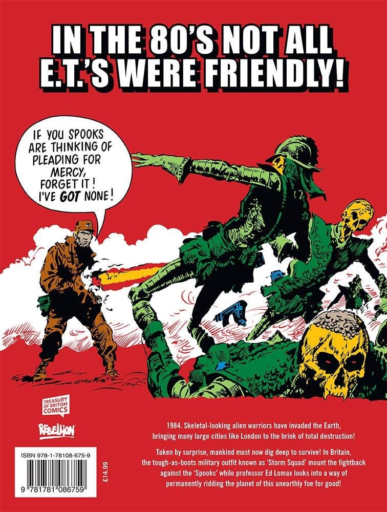 The back cover of ‘Invasion 1984’, written by John Wagner and Alan Grant, illustrated by Eric Bradbury