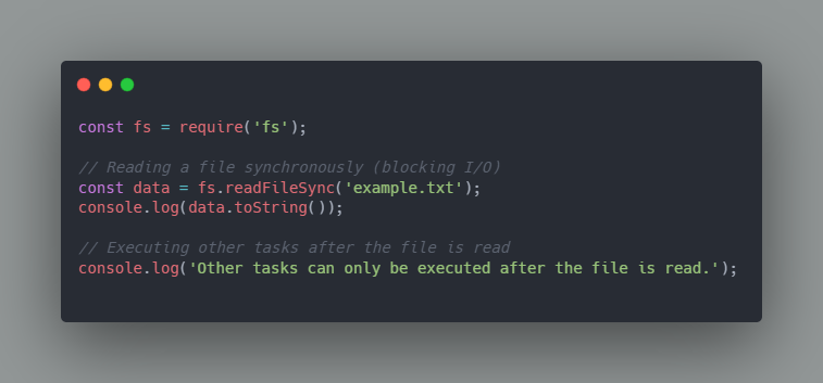 Reading a file synchronously in Node.js