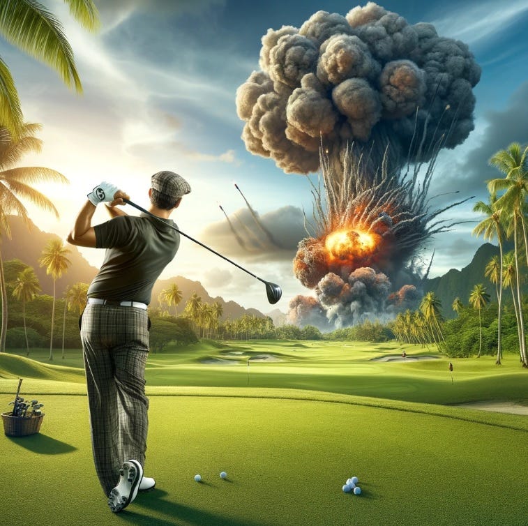 While war was occurring in Cambodia, peace was found on the golf course.