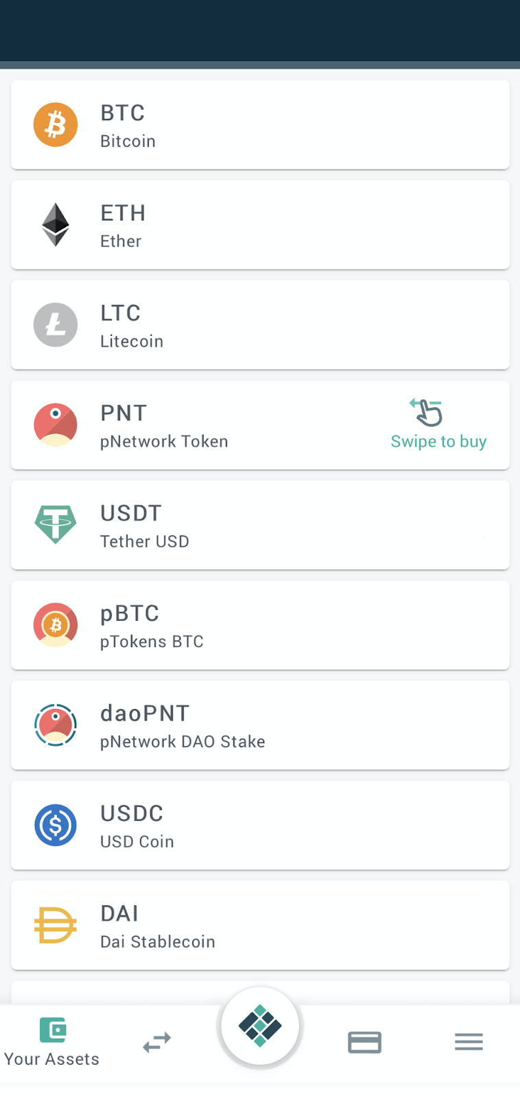 pTokens dApp -Visualize tokens 2