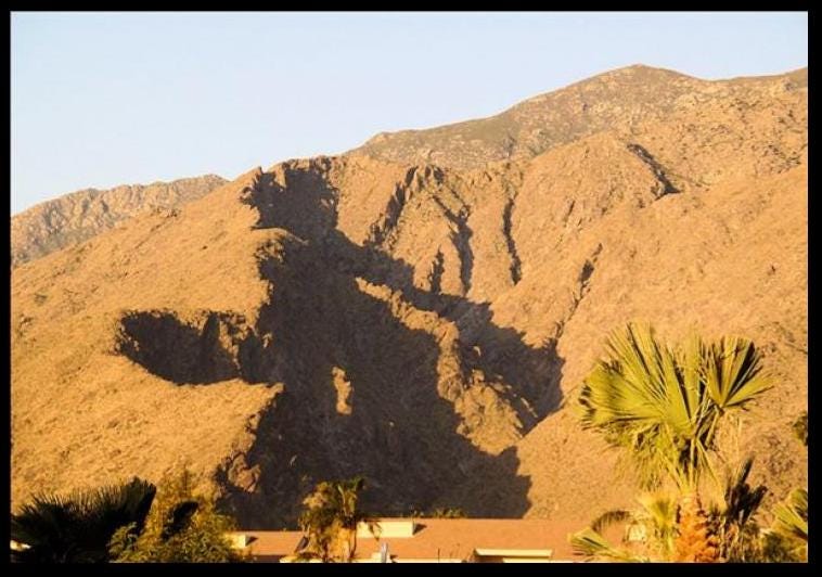 shadow on side of canyon wall