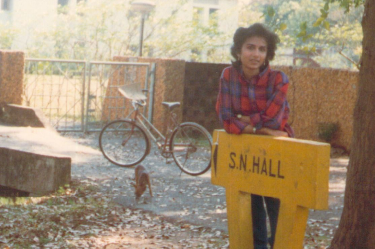 The author with her bicycle at IIT Kharagpur