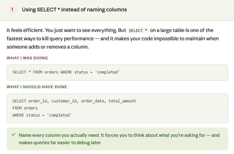 5 SQL mistakes I made as a junior Business Analyst