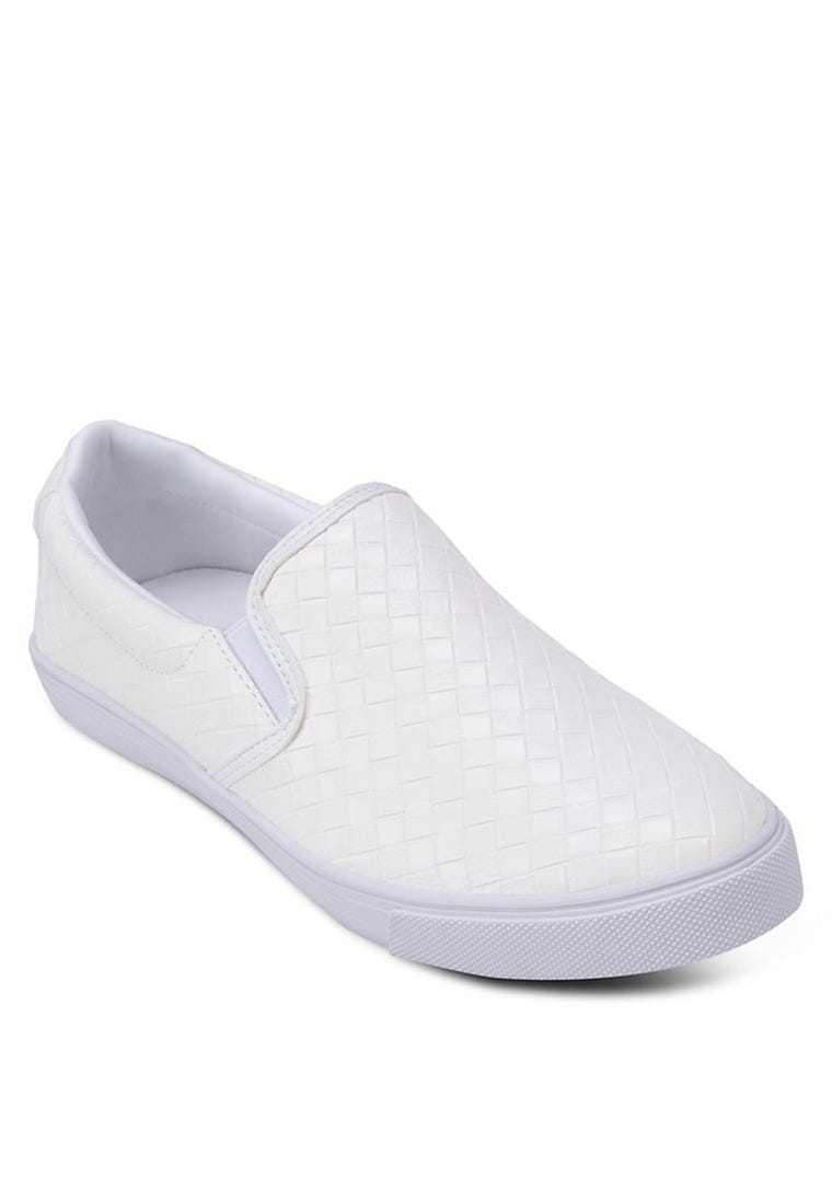 Weave Patterned Slip On Sneakers