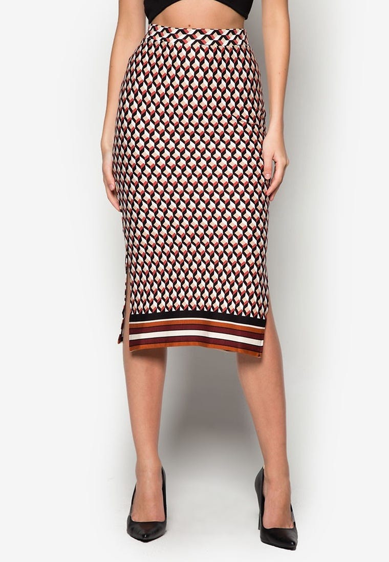 Geo Border Printed Tube Skirt