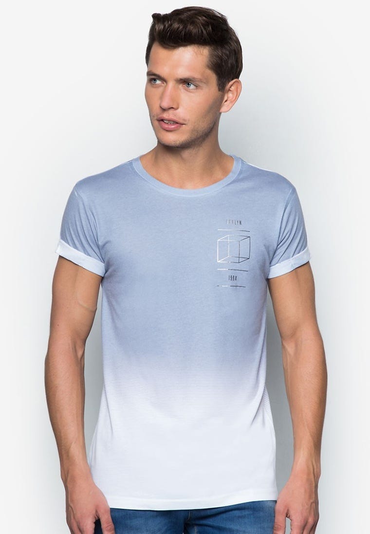 Faded Cube Print T-Shirt