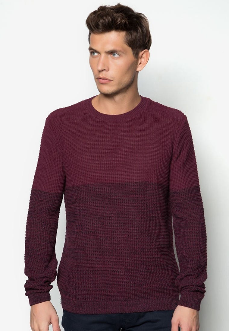 Burgundy Crew Neck Jumper