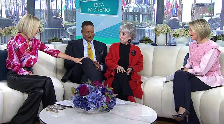 Craig Melvin and Rita Moreno