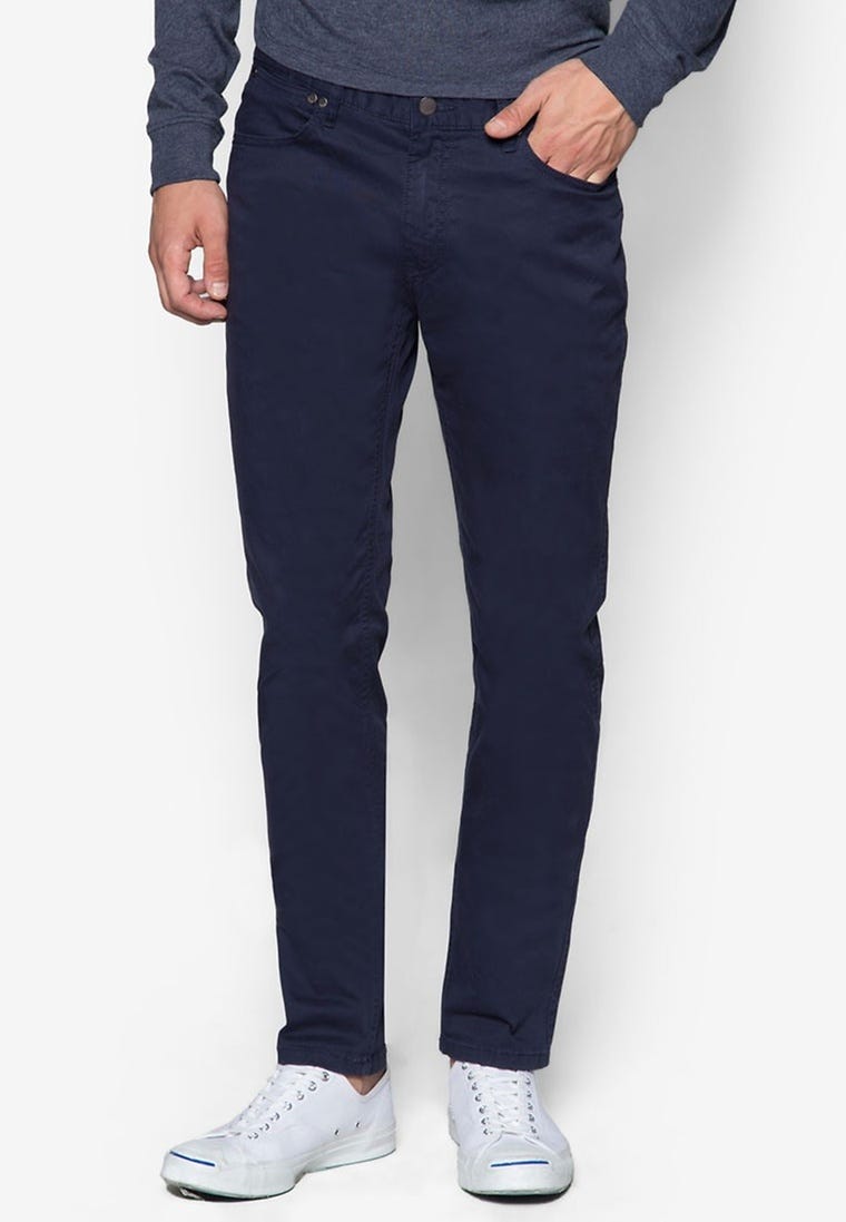 Slim-Fit 5 Pocket Garment-Dyed Trousers