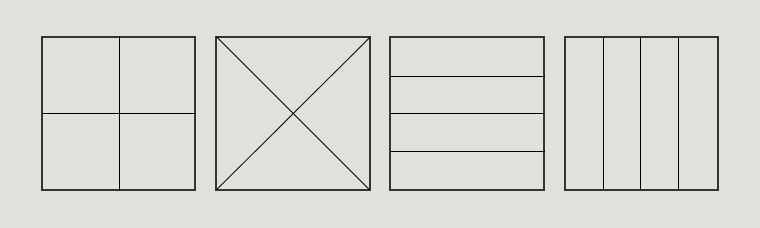 examples of squares cut in simple ways