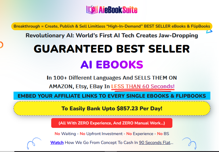 How to Make $857 Daily Selling Ebook: AIeBook Suite Review