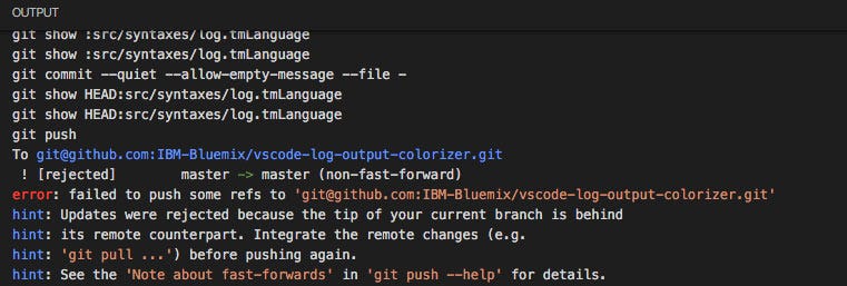 Output Colorizer extension screenshot for Visual Studio Code