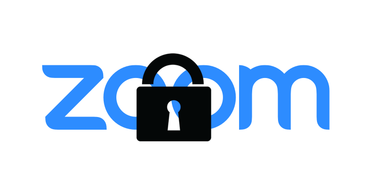The Zoom logo, with a black padlock